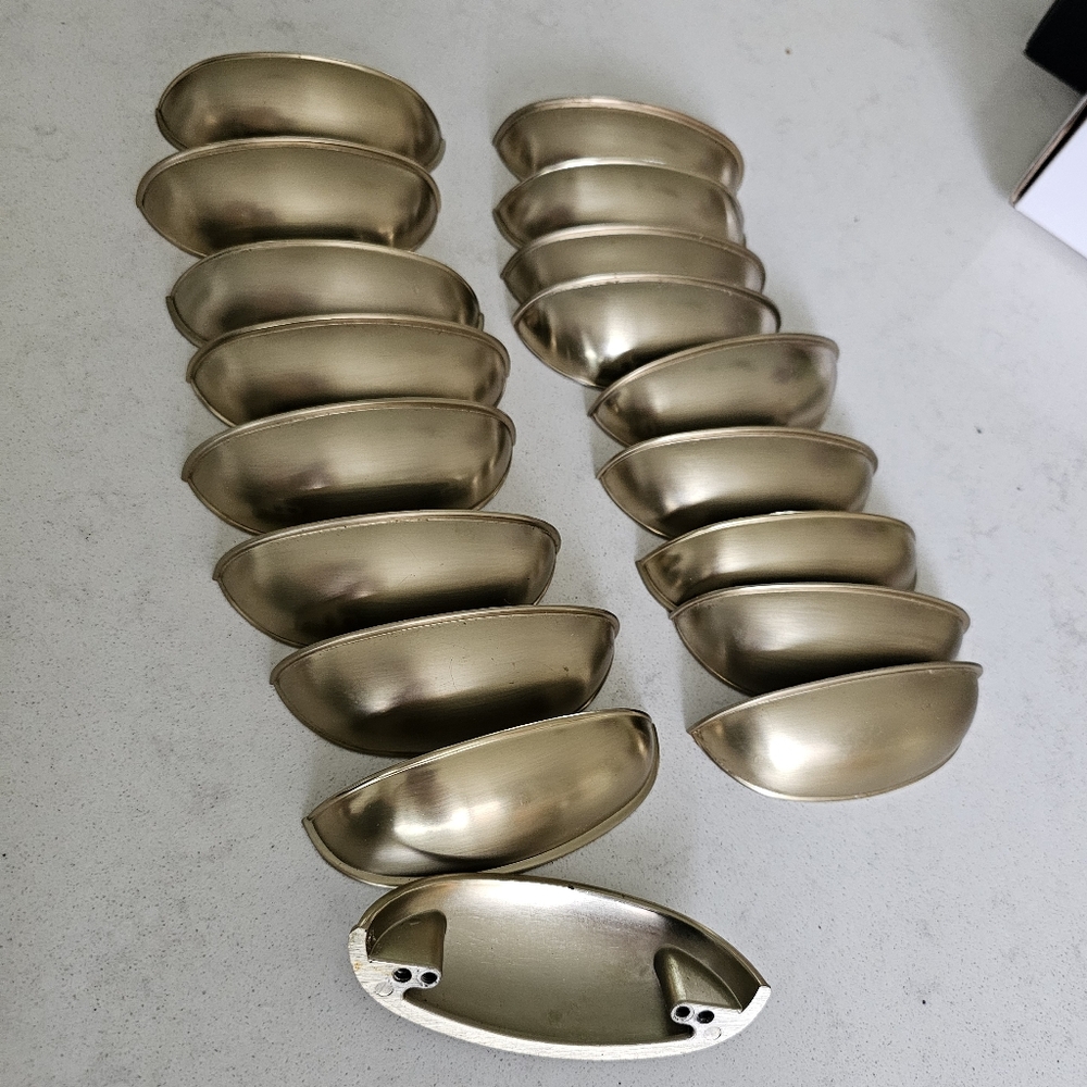 Set of Champagne Gold Cup Drawer Pulls